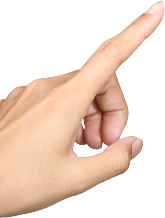 Vista lateral do dedo feminino transparente PNG