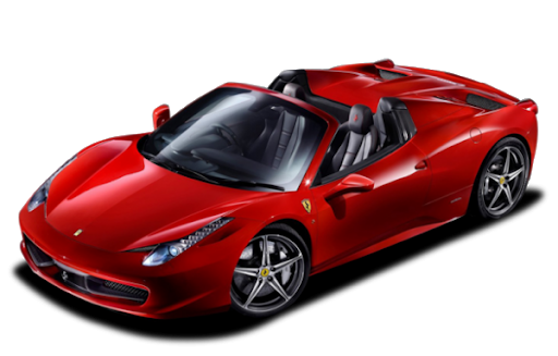 Верхний взгляд сверху Ferrari прозрачный PNG