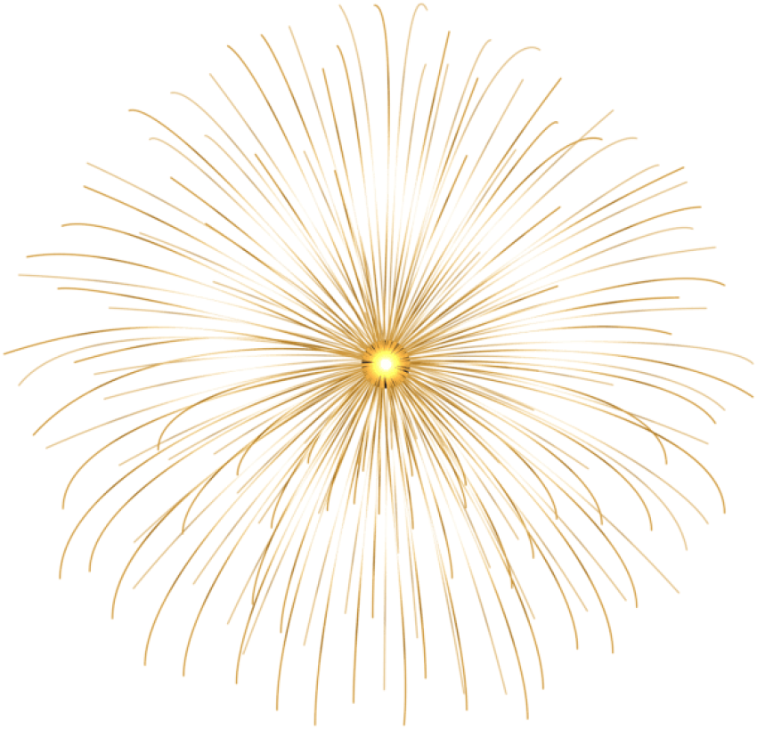 Festive Gold Fireworks PNG Clipart