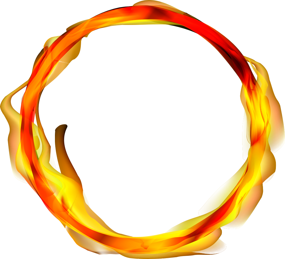 Yangın alev çemberi vektör şeffaf PNG