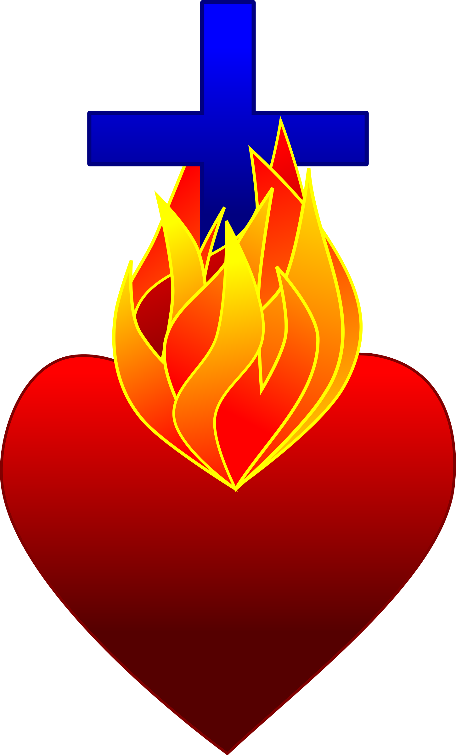 Coração de fogo cruz transparente PNG