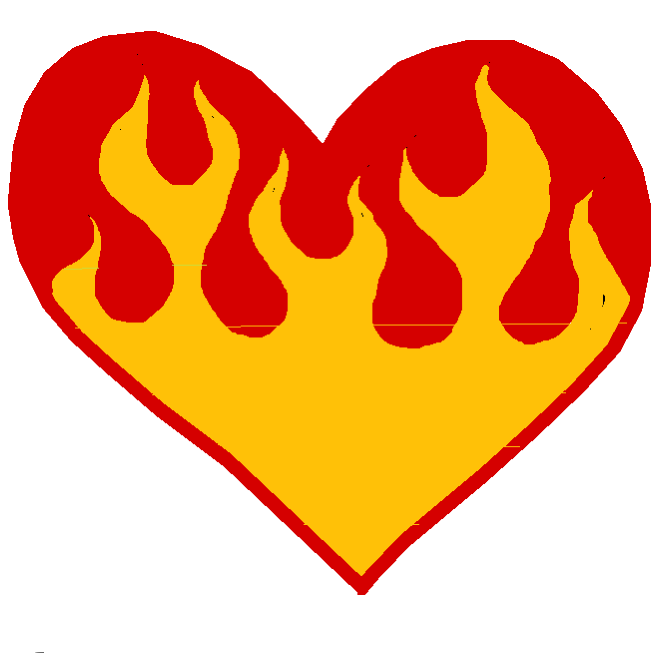Coração de fogo emoji transparente PNG