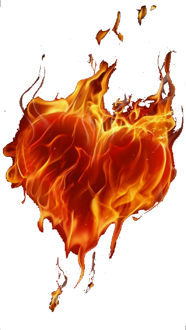 Fire Heart Flame Abstract Transparent PNG