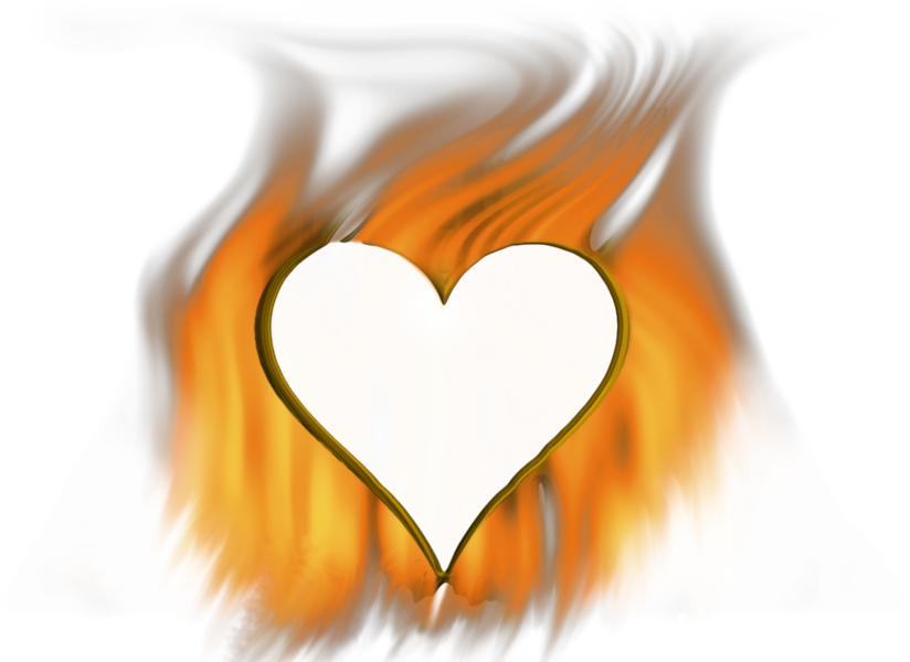 Coração de fogo vector transparente PNG