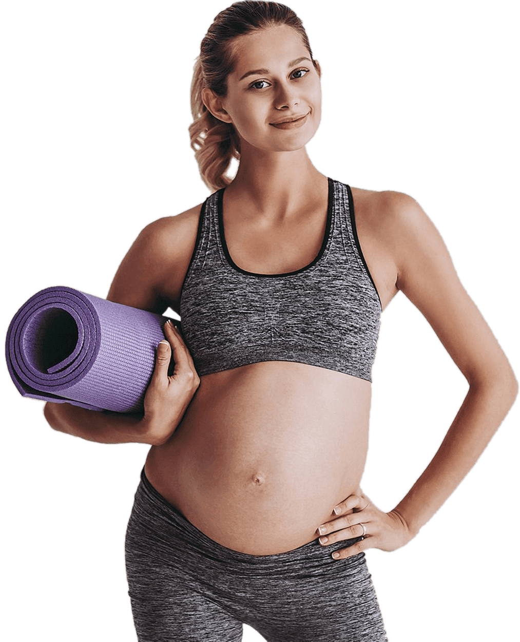 Ajuste mujer joven embarazada PNG transparente