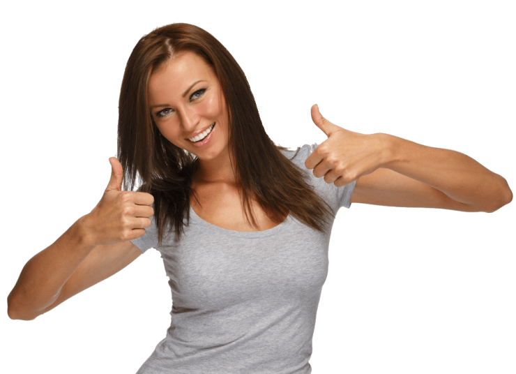 Fit Young Woman Thumbs Up Transparent PNG