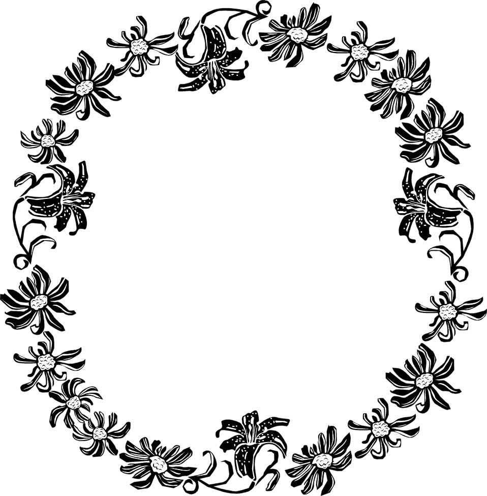 Arquivo de PNG de quadro de borda de círculo floral