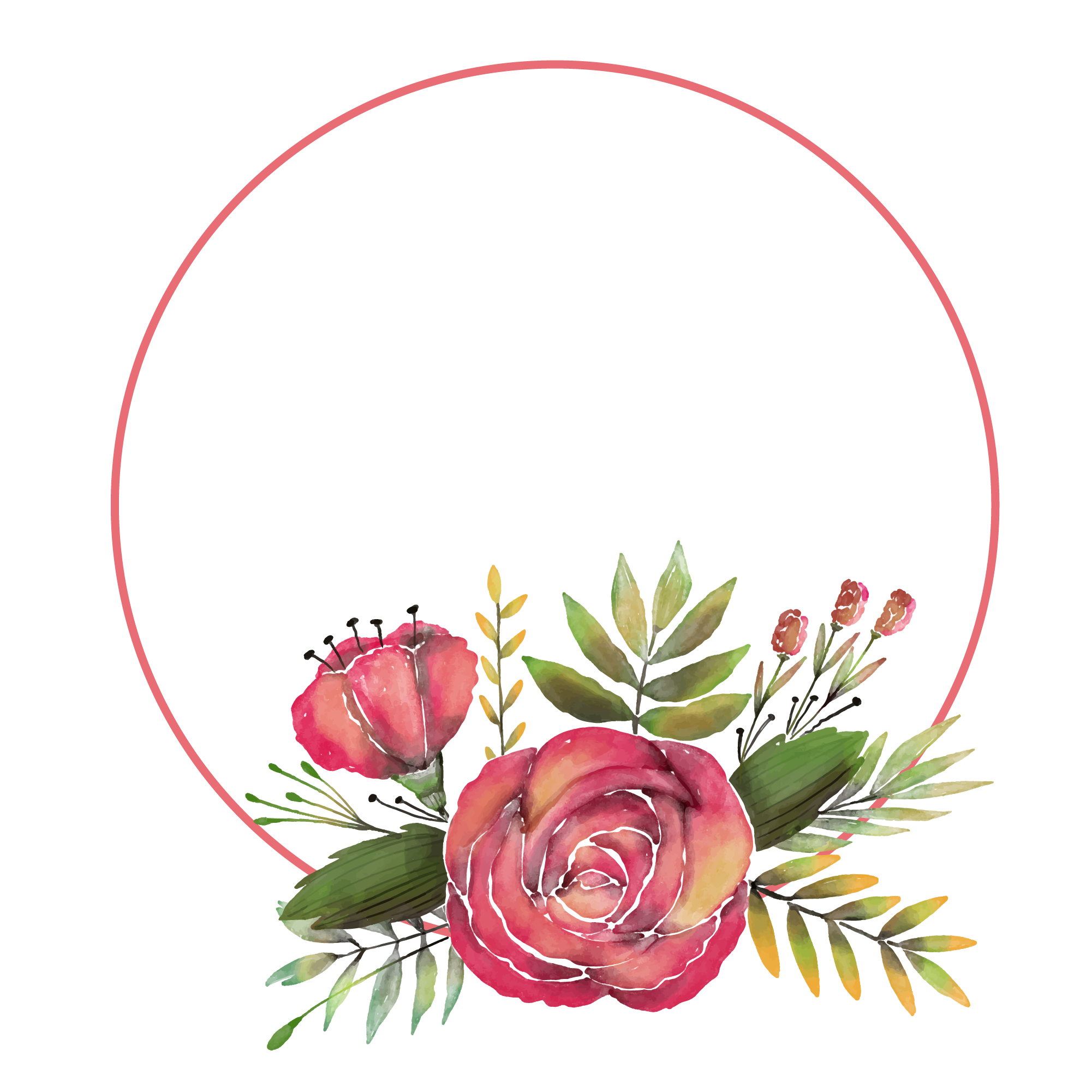 Bingkai bunga lingkaran bunga Transparan PNG