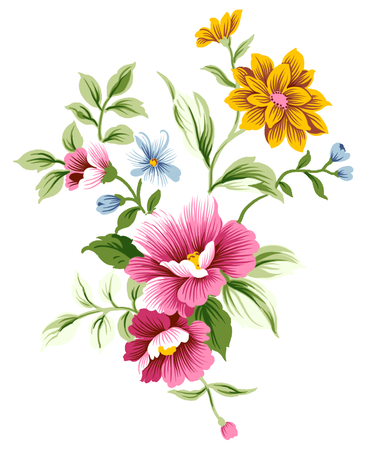 Fondo transparente de ilustraciones de flores
