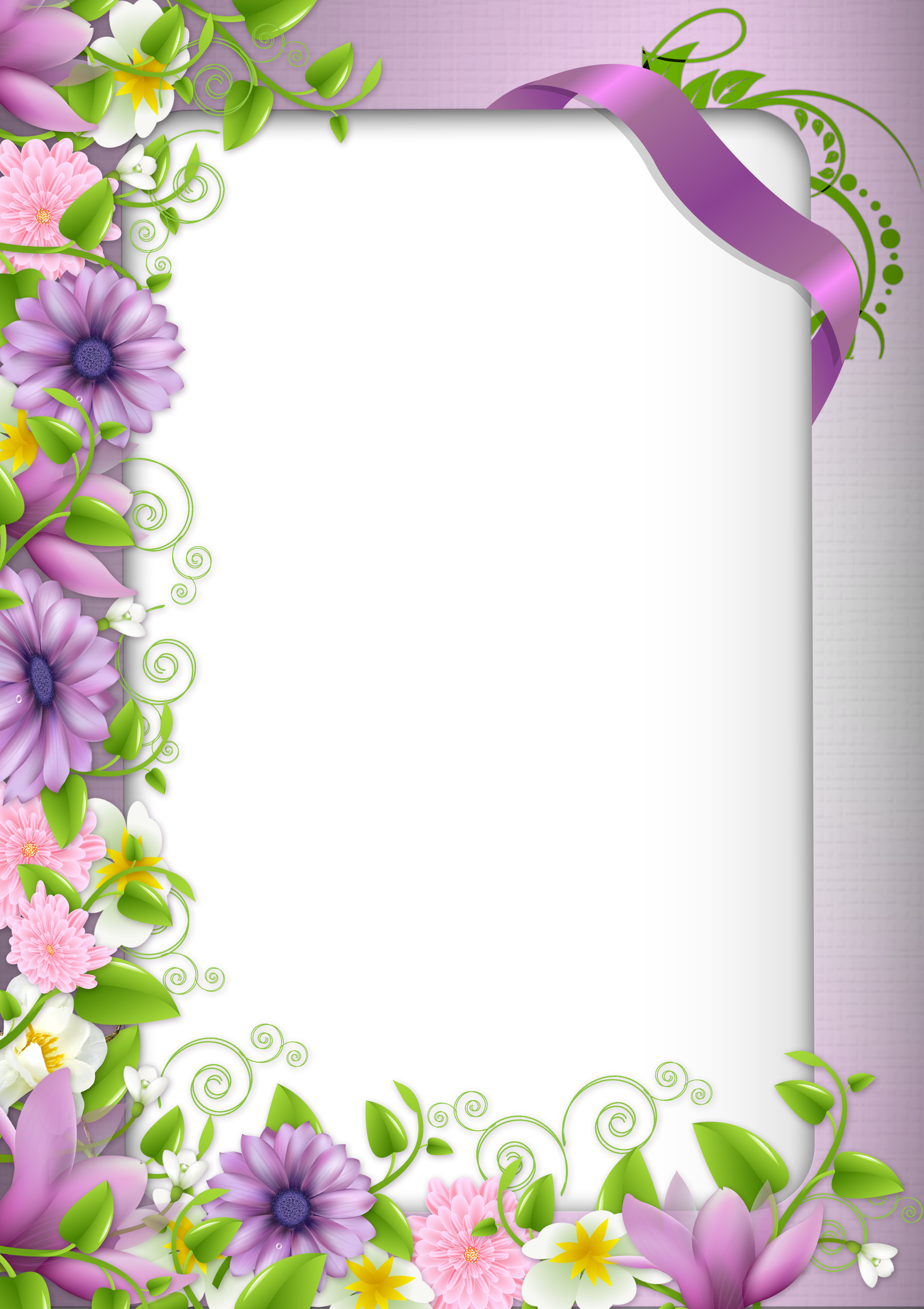 Flower Border Frame Clipart PNG Trasparente