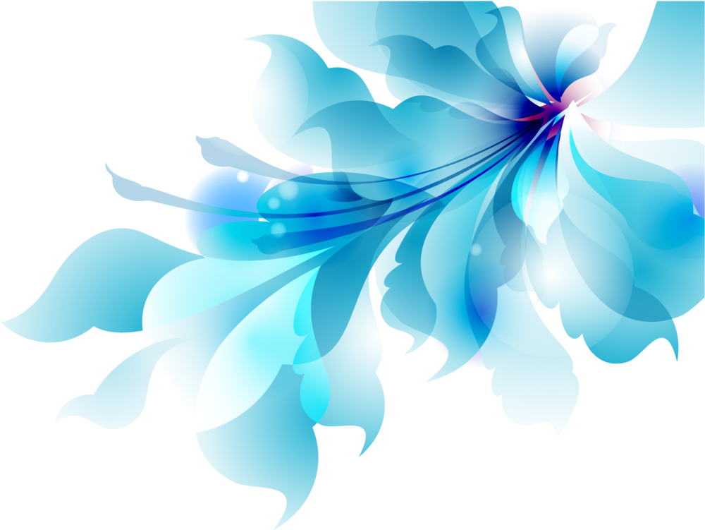 ดอกไม้เวกเตอร์สีน้ำเงิน PNG