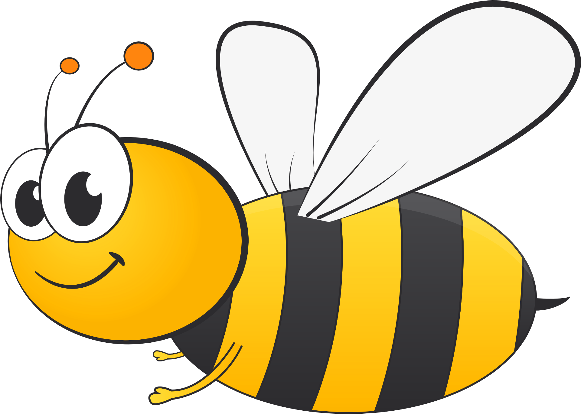 Flying Honey Bee Vector PNG Image