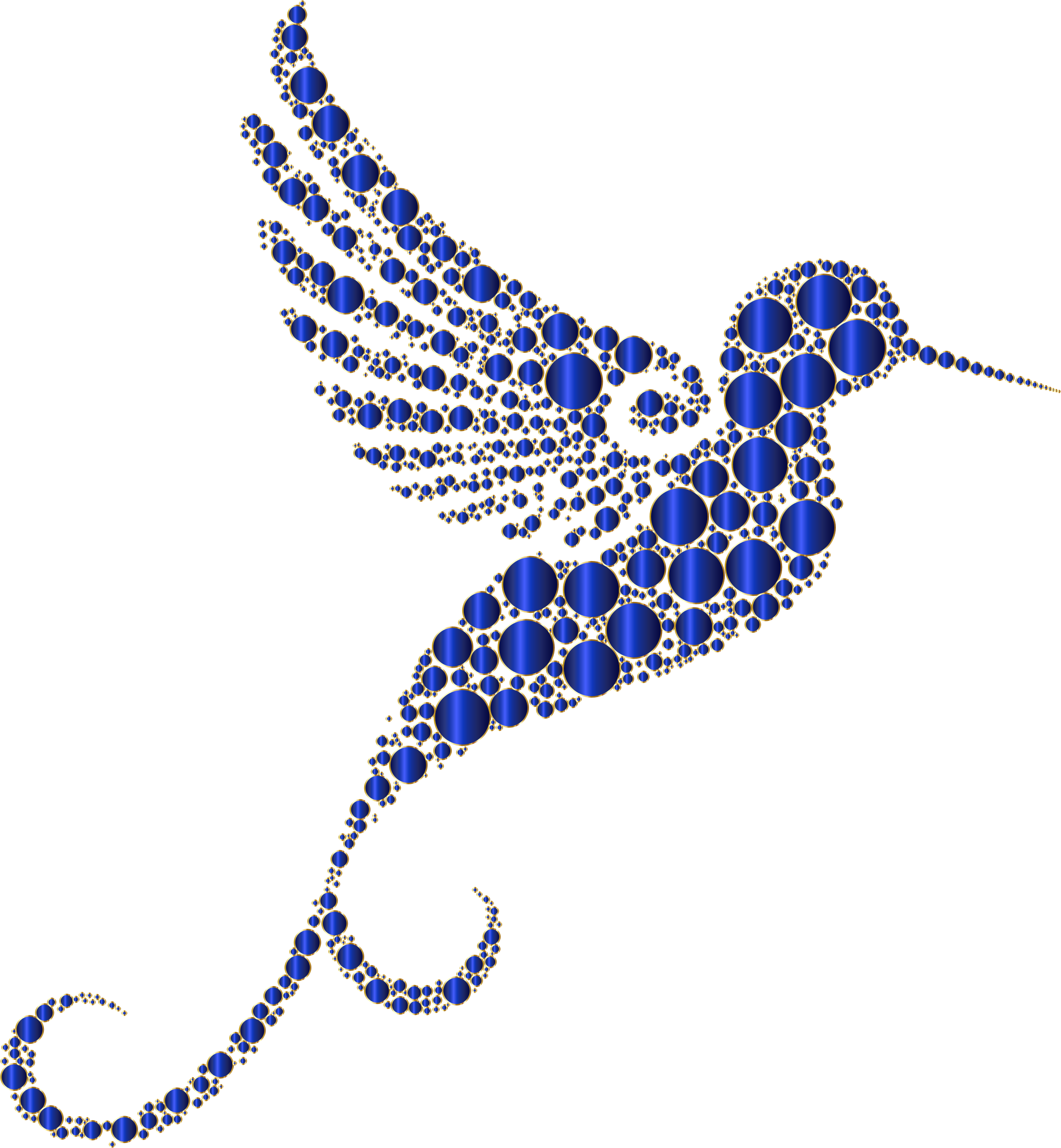 Flying Silhouette colibri pc PNG