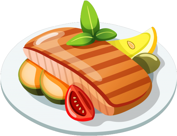 Food Plate Top View Clipart PNG