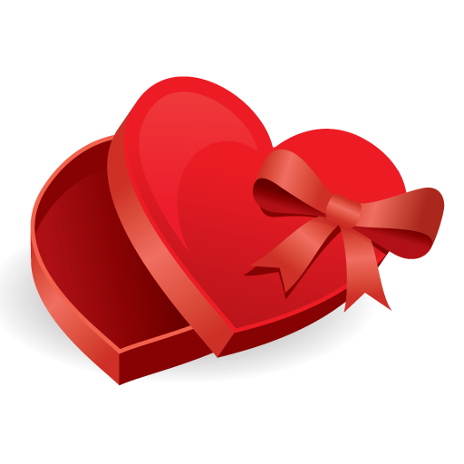 Gift Heart Box PNG Transparent Image