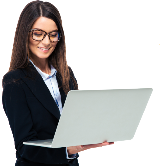 Girl Using Laptop Office Transparent PNG