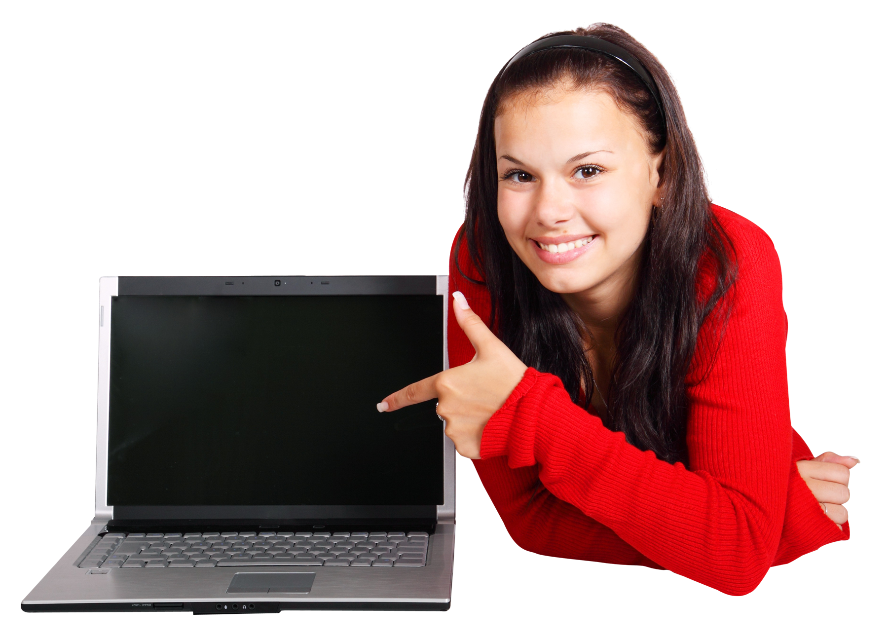 Girl Using Laptop Professional Transparent PNG