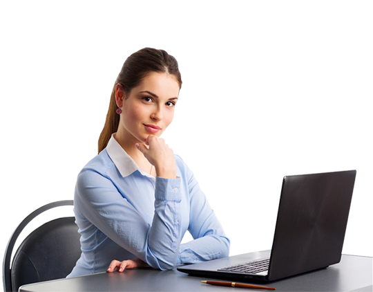 Girl Using Laptop Workplace Transparent PNG