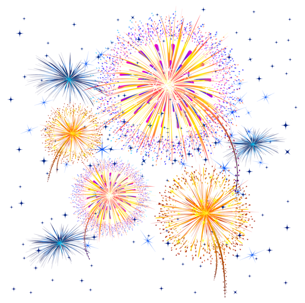 Glitters Colorful Vector Fireworks Transparent PNG