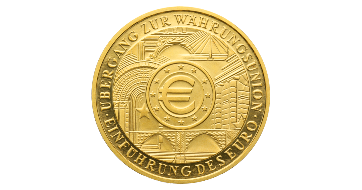 Золотое евро PNG фото