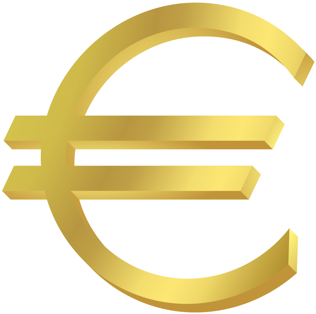 Gold Euro Symbol PNG File