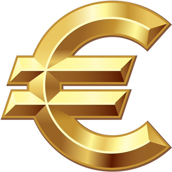 الذهب اليورو رمز PNG صورة شفافة