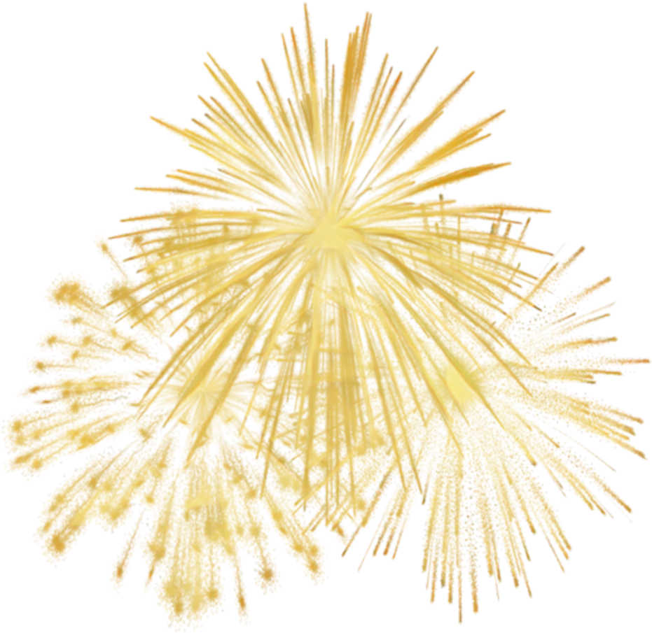 Gold Fireworks PNG Image