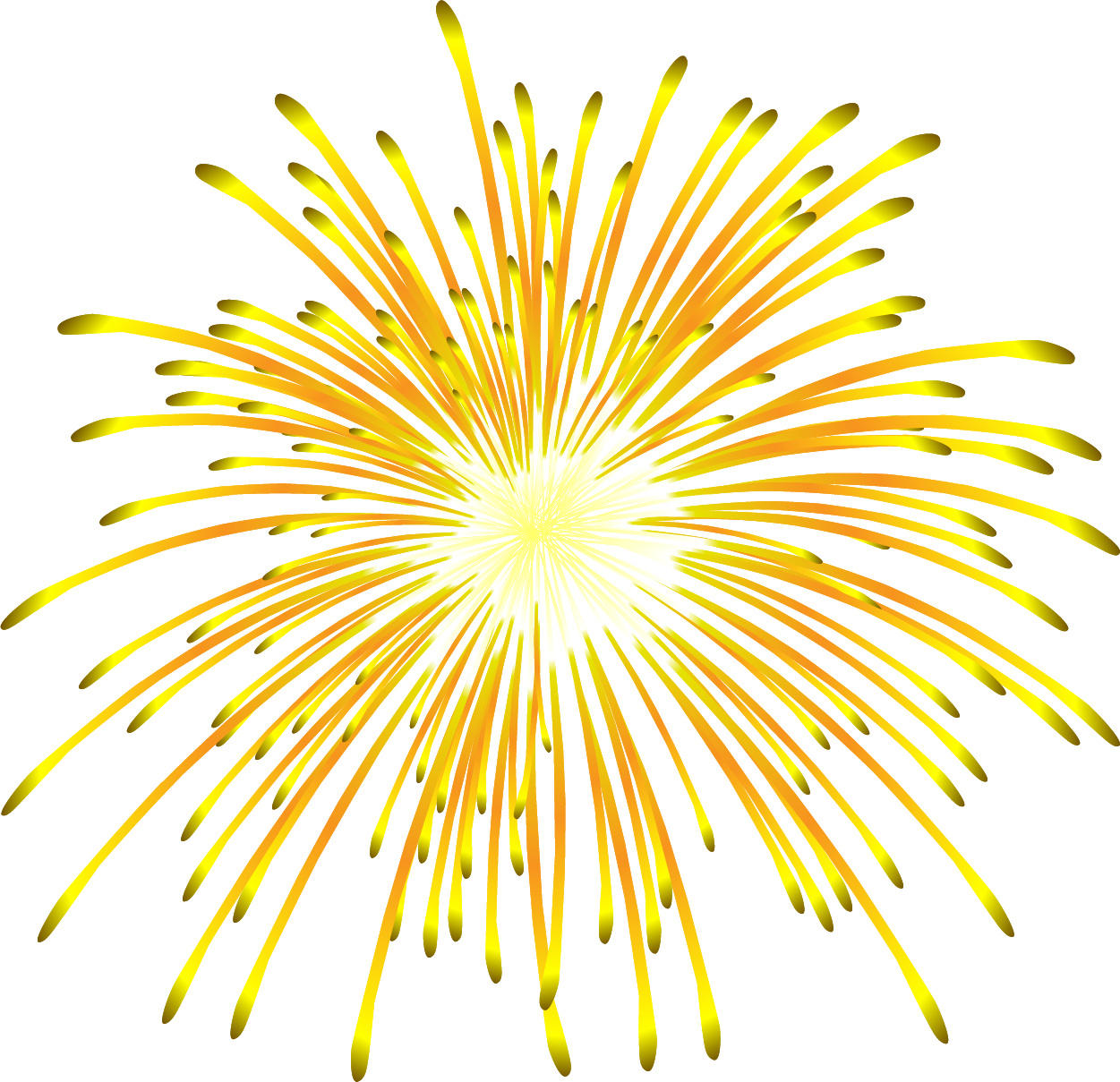 Gold Fireworks PNG Transparent Image