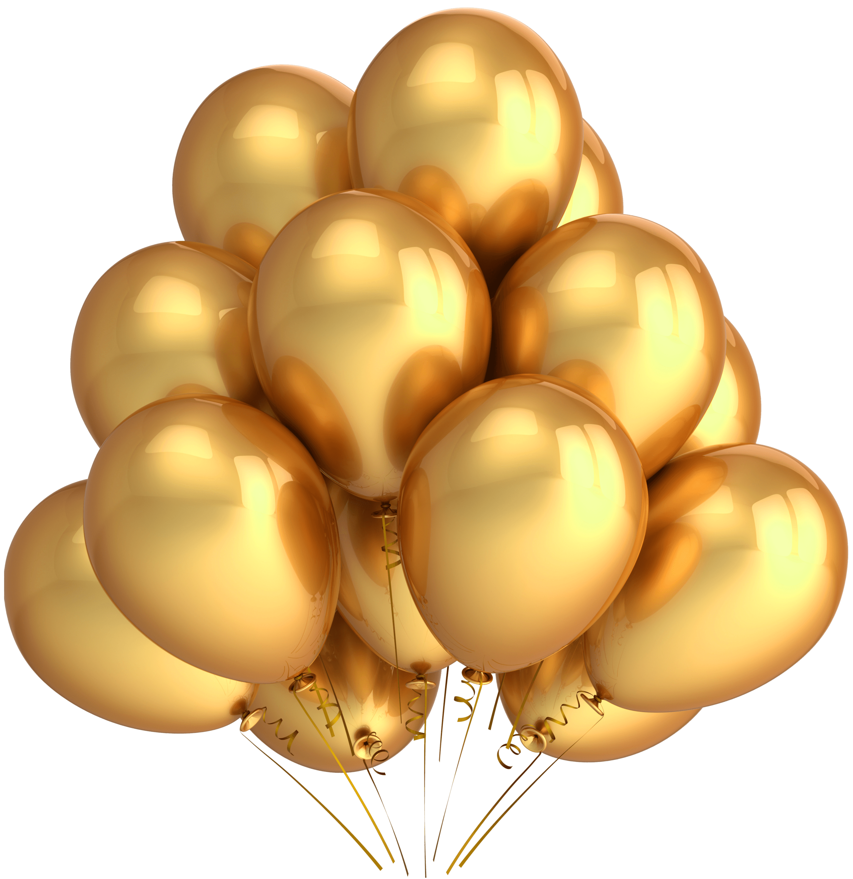 Golden Bunch of Balloons PNG File