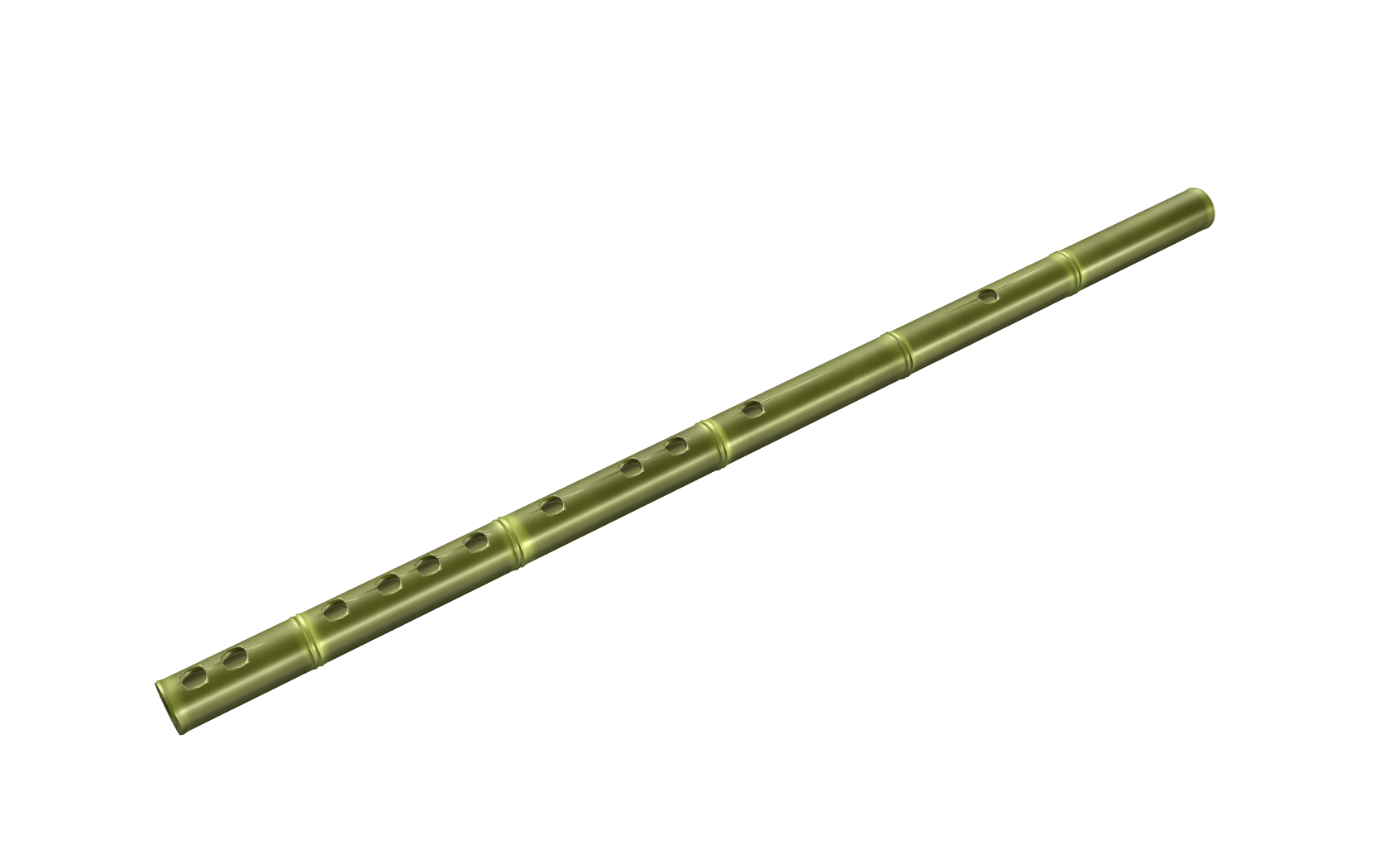 Green Bamboo Flute Transparent PNG