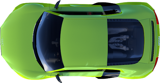 Green Ferrari Top View Transparent PNG