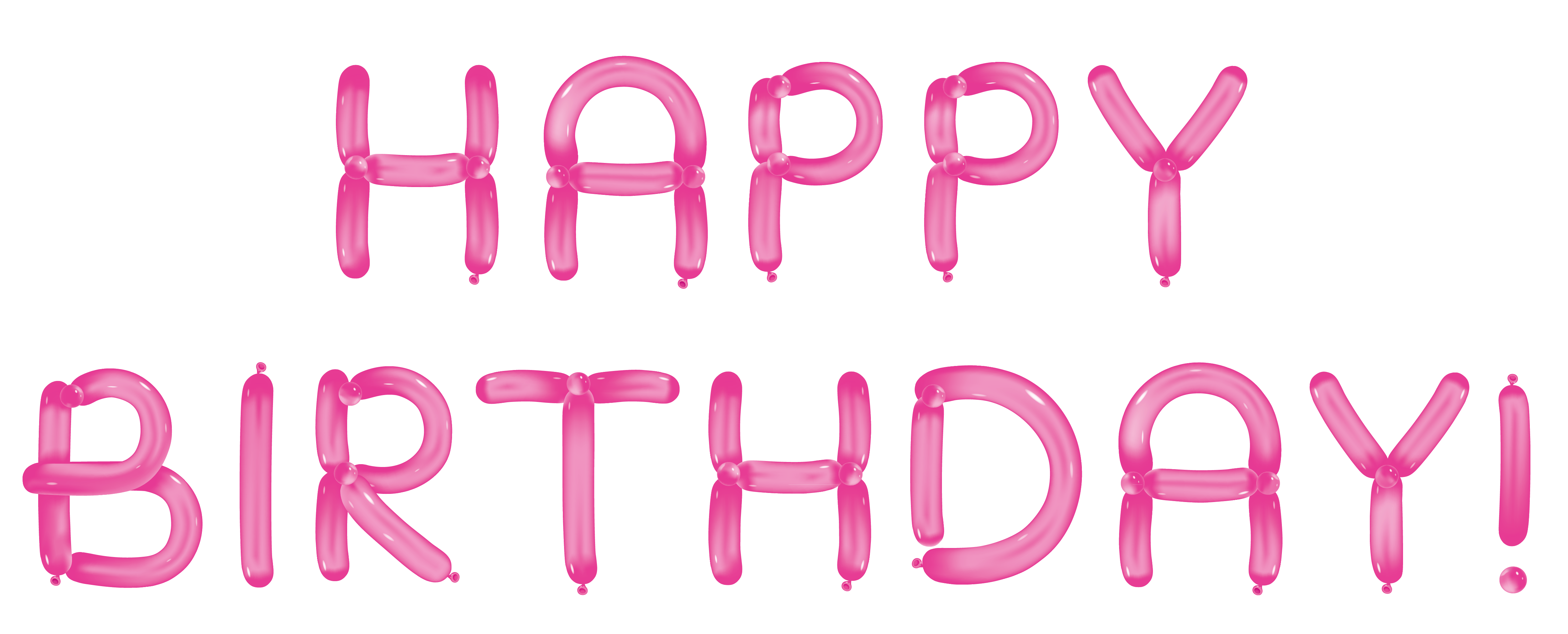 Happy Birthday Pink Text Transparent PNG