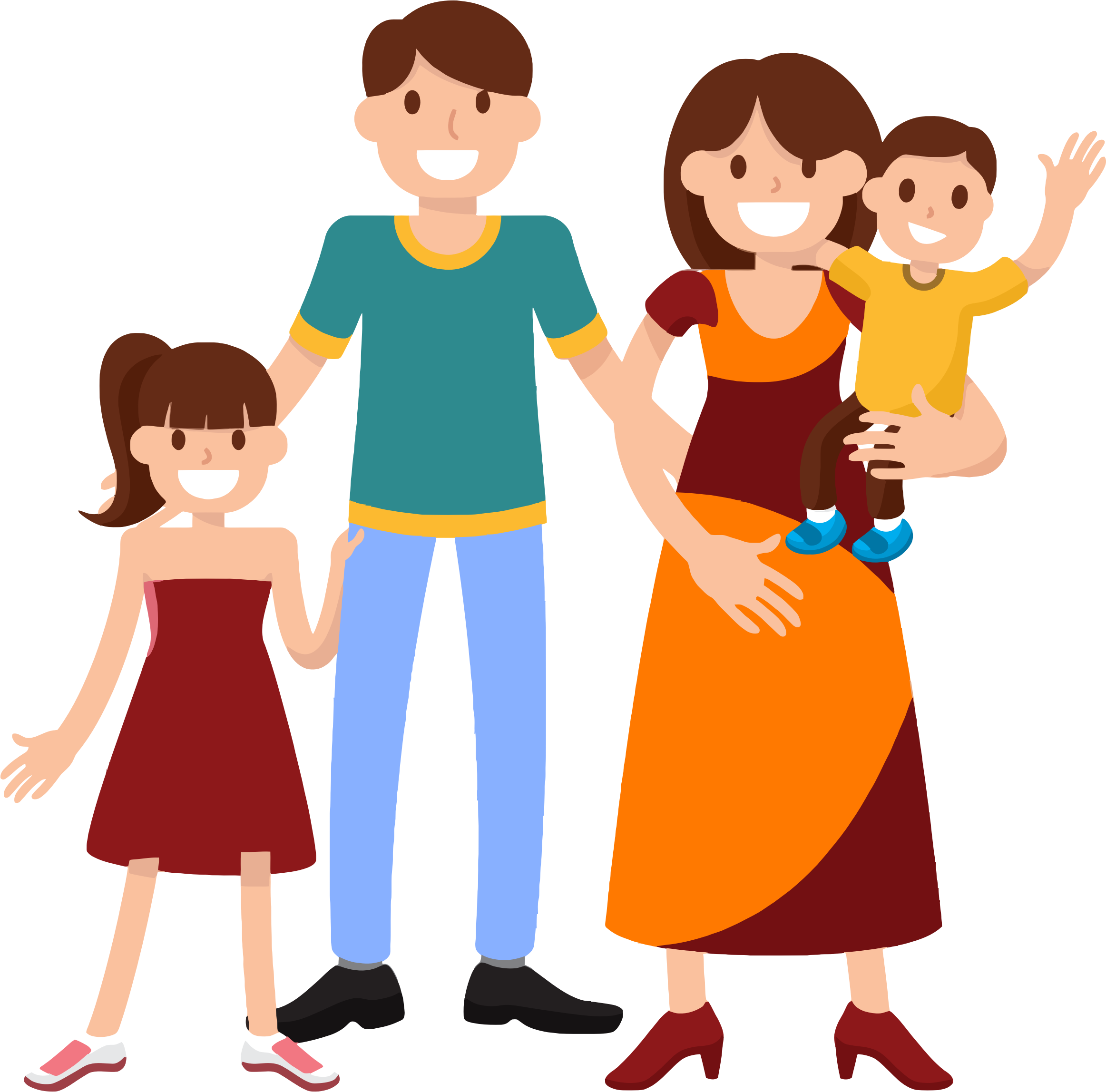 Happy Vector Family PNG Clipart