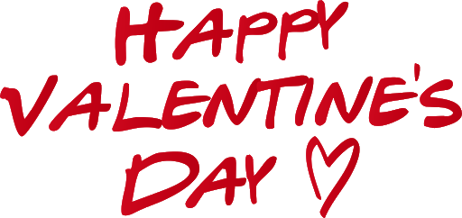 Heart Valentines Day Text PNG Transparent Image