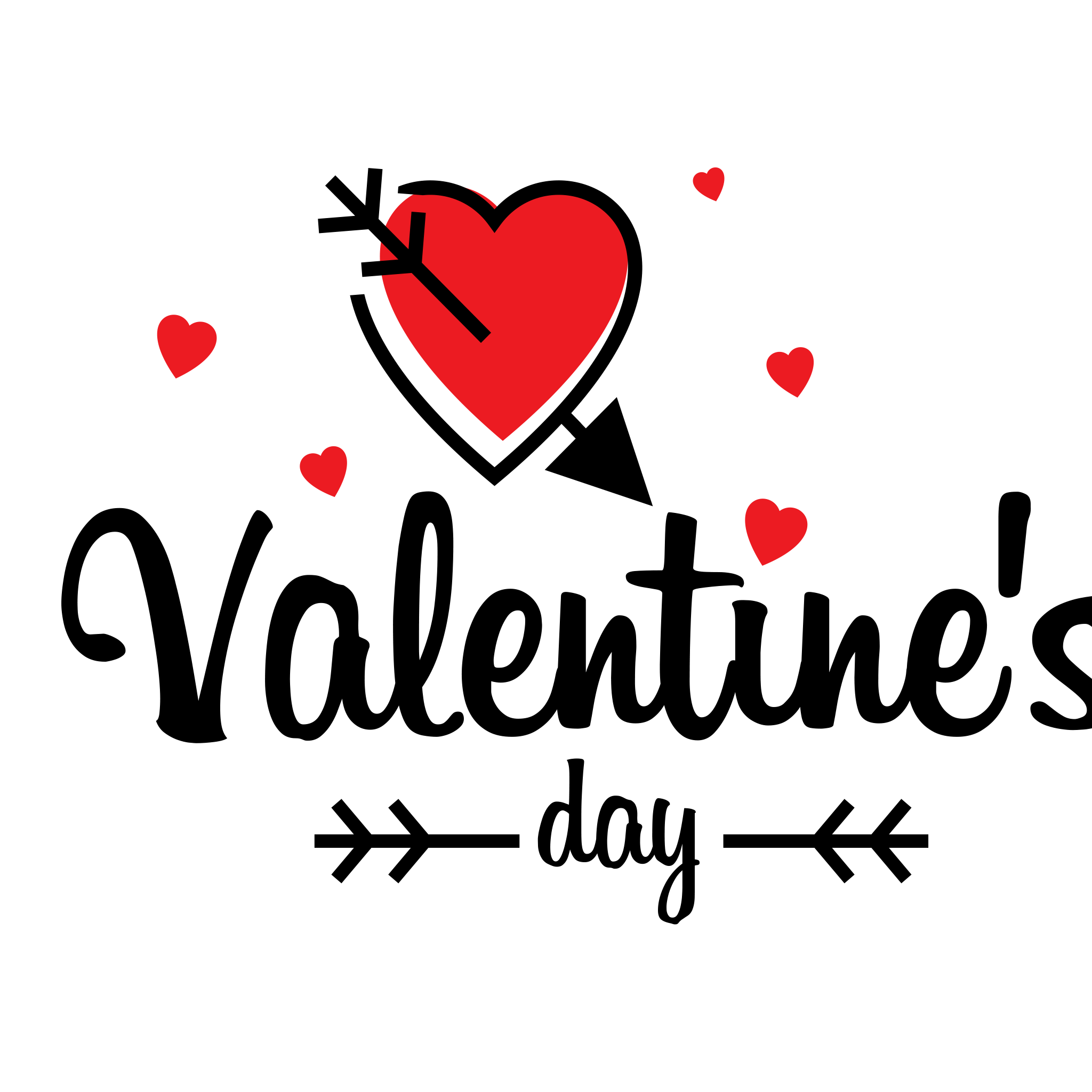 Heart Valentines Day Text شفافة PNG