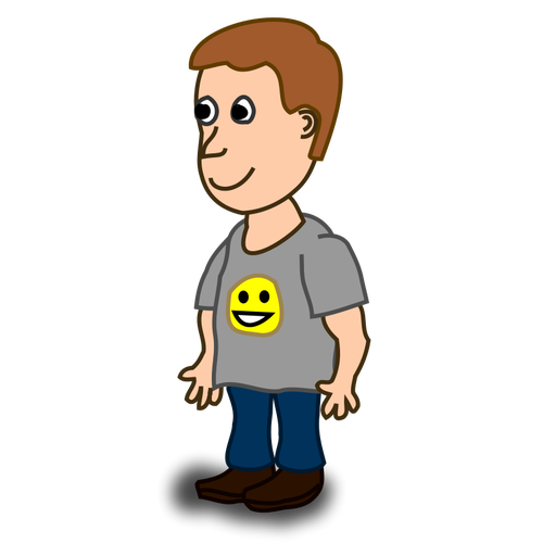Hipster Boy Standing Vector PNG Pic