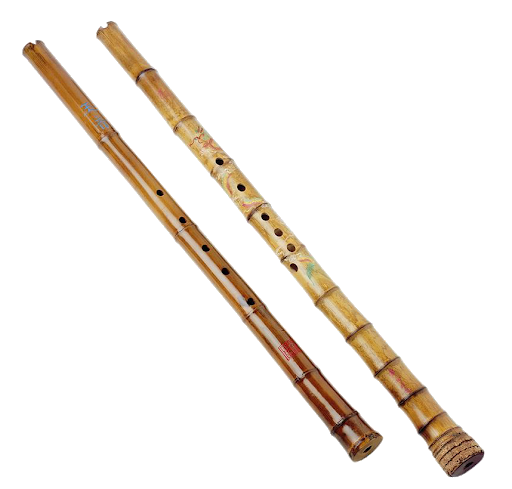 Instrumen Kayu Bambu Flute Transparan PNG