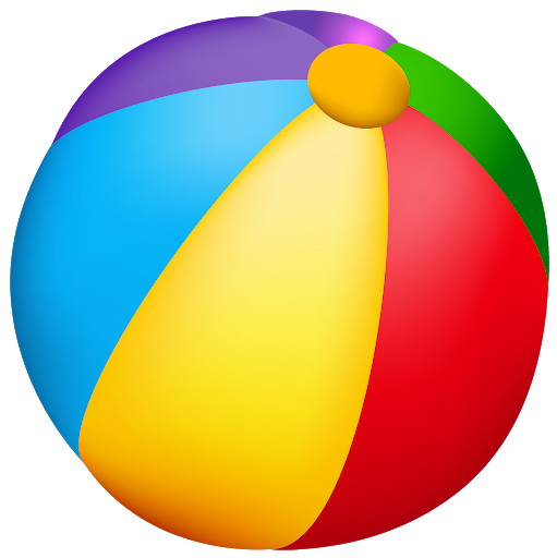 Kids Colorful Beach Ball Transparent PNG