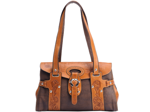 Ladies Handbag Brown Leather PNG