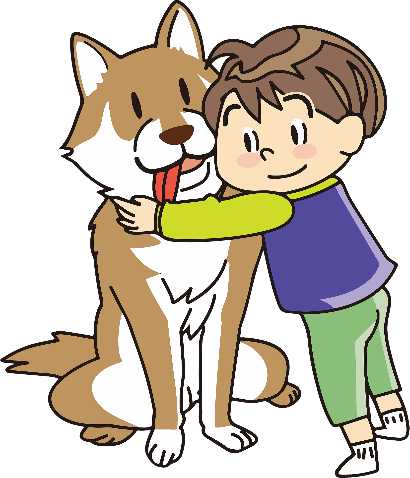 Little Boy And Dog PNG File