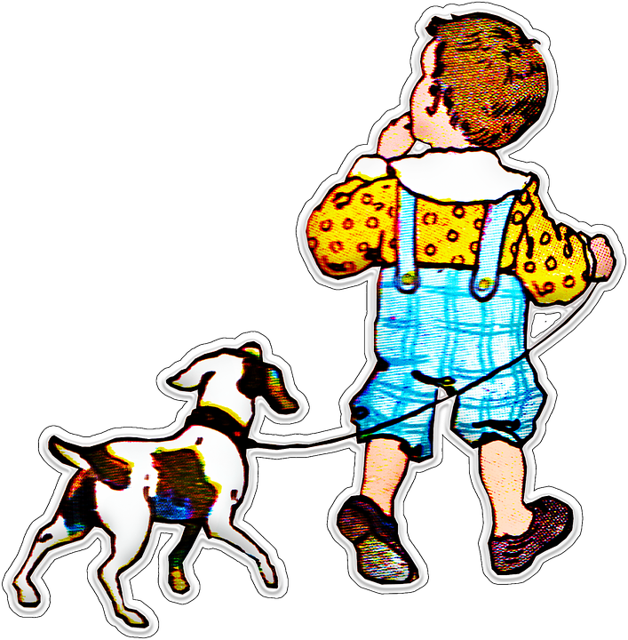 Little Boy And Dog PNG Transparent Image