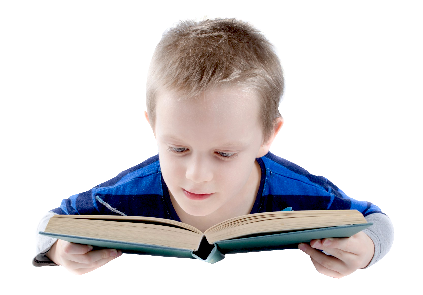 Little Boy Reading Book PNG Clipart