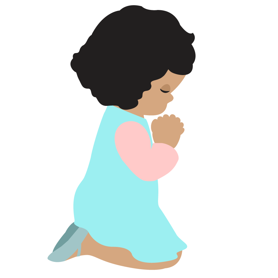 Little Girl Praying Clipart PNG