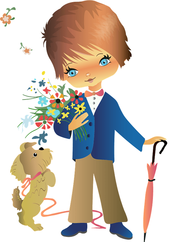 Love Boy And Dog PNG File