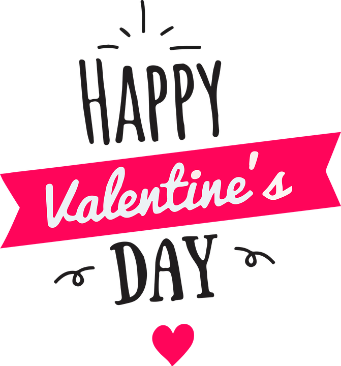Love Valentines Day Text Transparent Background