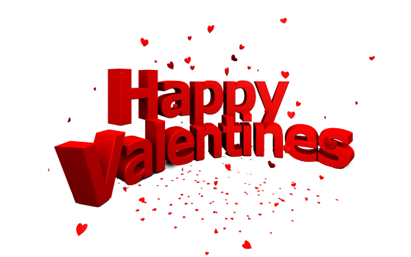 Love Valentines Day Text PNG Transparan