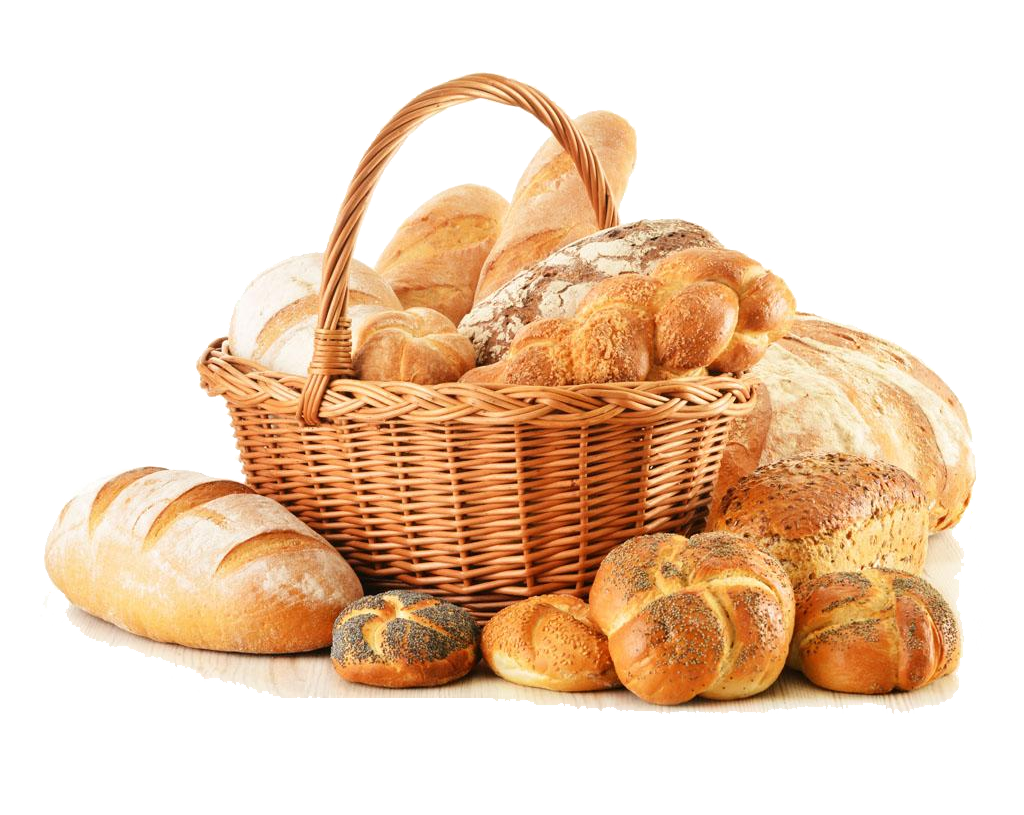 Multi Grain Bread Slices Wicker Basket PNG Image