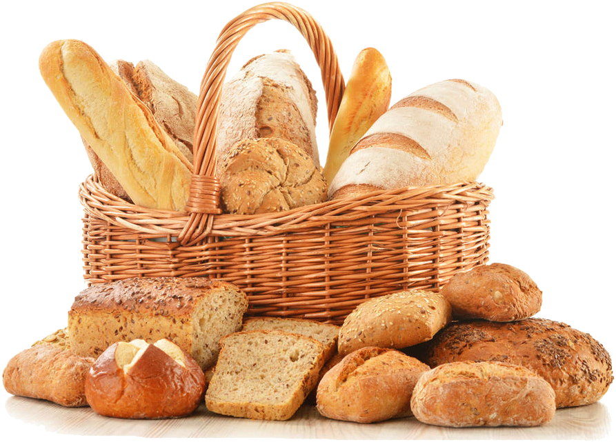 Multi Grain Bread Slices Wicker Basket PNG Photos