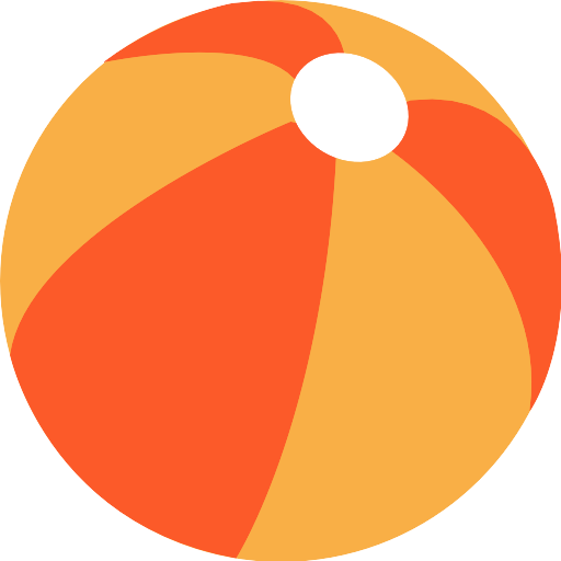 Bola de playa naranja PNG transparente