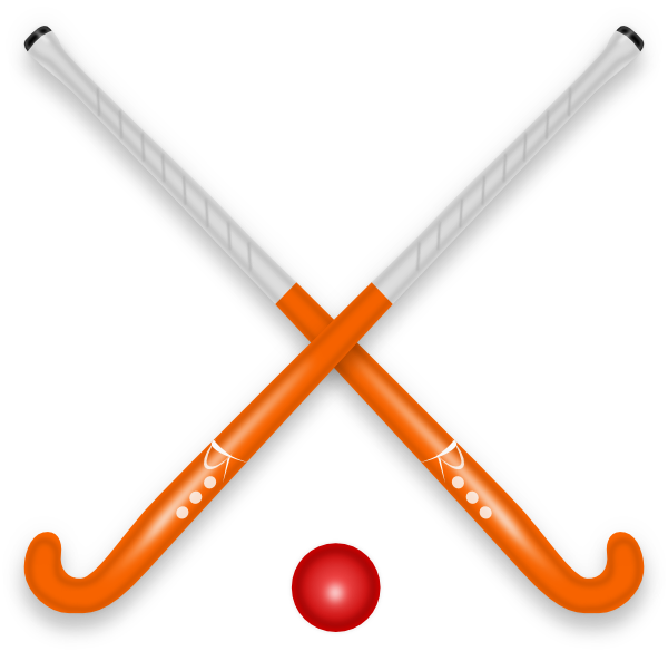 Orange Hockey Stick PNG File